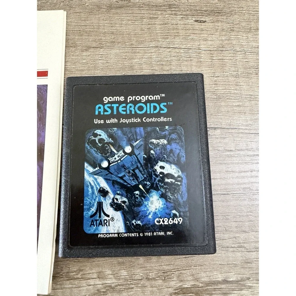 Asteroids (Atari 2600, 1981) Video Game Cartridge and Manual Instruction Booklet